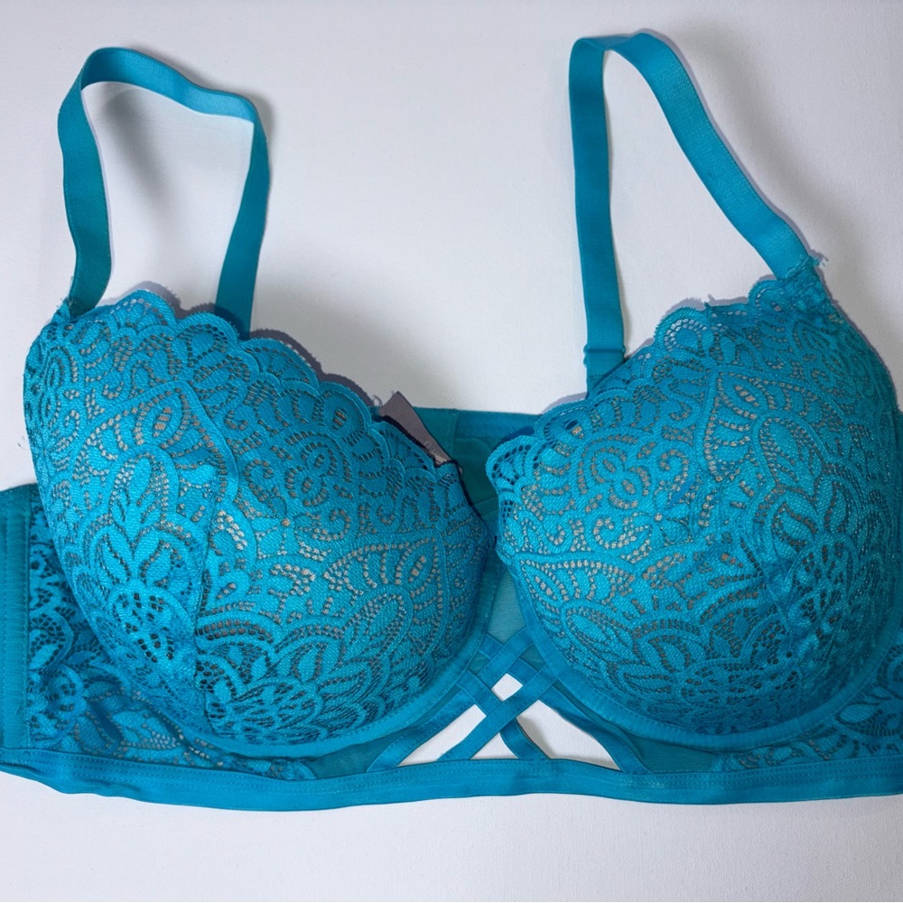 Adore Me Vibrant Teal Lace Bra